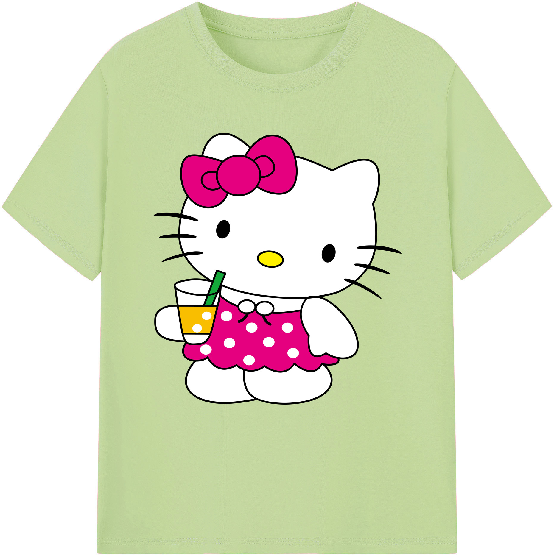 （画像用） Hello Kitty ハローキティ 綿100％半袖Tシャツ（フロントプリント）